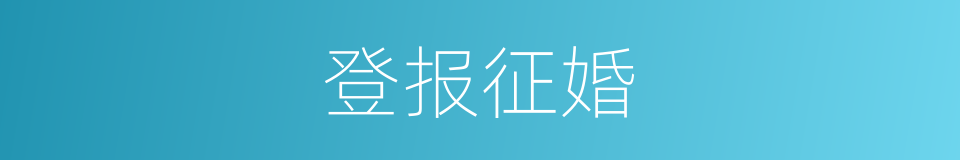 登报征婚的同义词