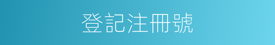 登記注冊號的同義詞