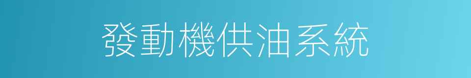 發動機供油系統的同義詞