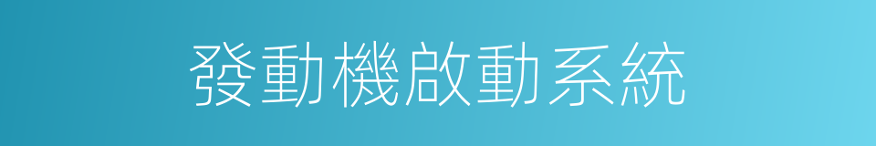 發動機啟動系統的同義詞