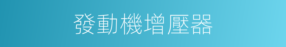 發動機增壓器的同義詞