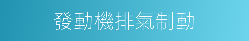 發動機排氣制動的同義詞