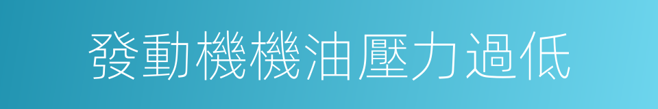 發動機機油壓力過低的同義詞