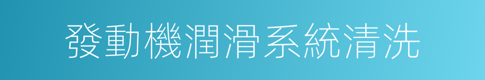 發動機潤滑系統清洗的同義詞