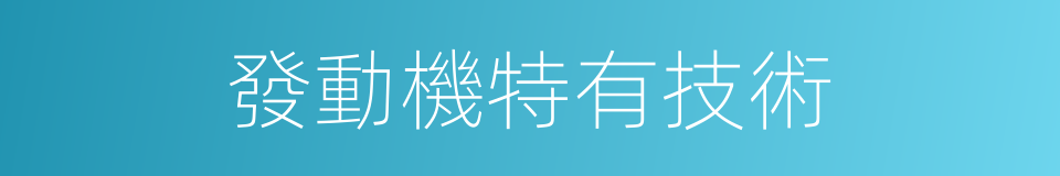 發動機特有技術的同義詞