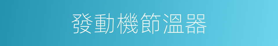 發動機節溫器的同義詞