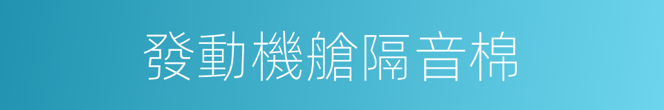 發動機艙隔音棉的同義詞