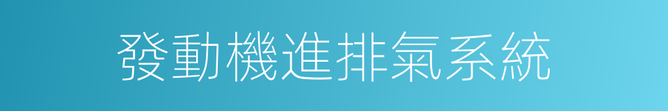 發動機進排氣系統的同義詞