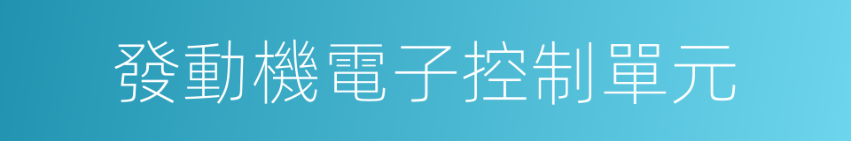 發動機電子控制單元的同義詞