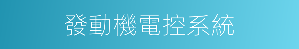 發動機電控系統的同義詞