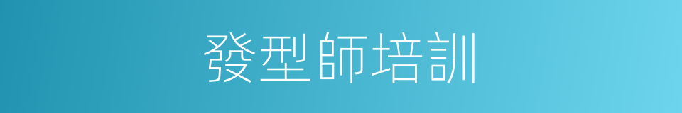 發型師培訓的同義詞