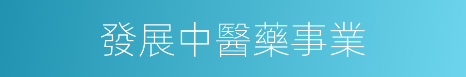 發展中醫藥事業的同義詞