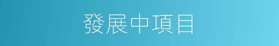 發展中項目的同義詞