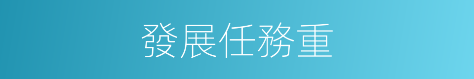 發展任務重的同義詞