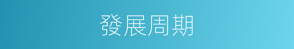 發展周期的同義詞