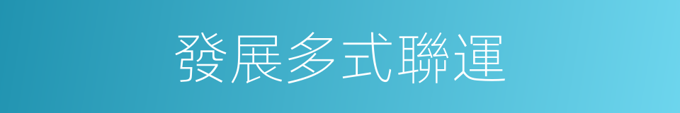 發展多式聯運的同義詞