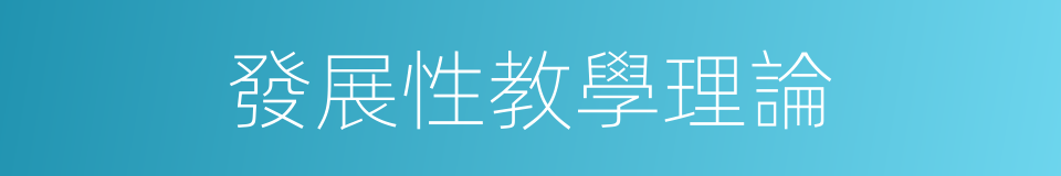 發展性教學理論的同義詞