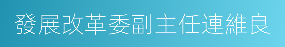 發展改革委副主任連維良的同義詞