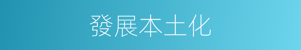 發展本土化的同義詞