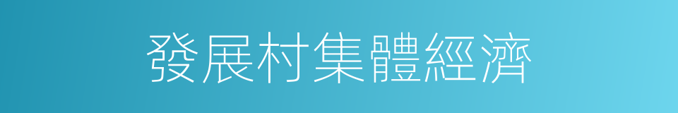 發展村集體經濟的同義詞