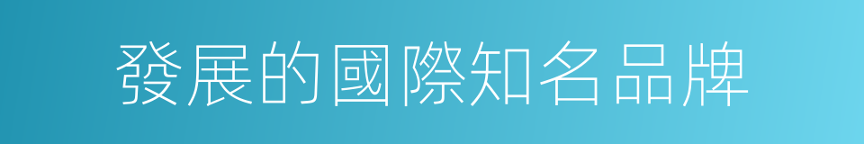 發展的國際知名品牌的同義詞