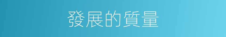 發展的質量的同義詞