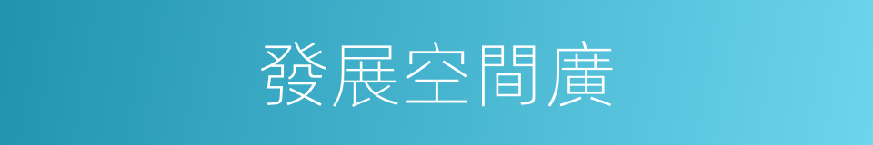 發展空間廣的同義詞