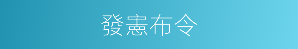 發憲布令的意思