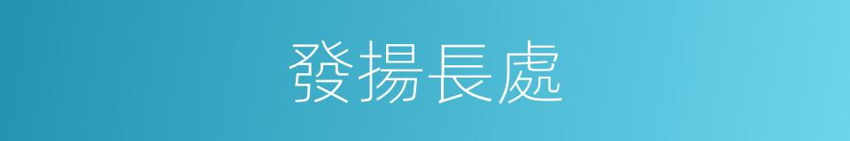 發揚長處的同義詞