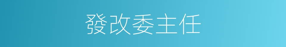 發改委主任的同義詞