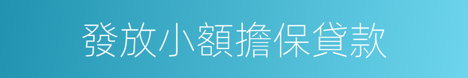 發放小額擔保貸款的同義詞