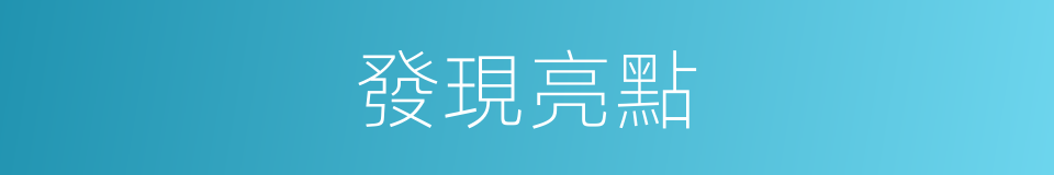 發現亮點的同義詞