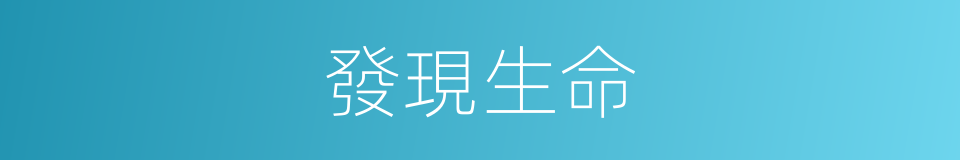 發現生命的同義詞