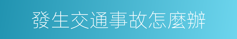 發生交通事故怎麼辦的同義詞
