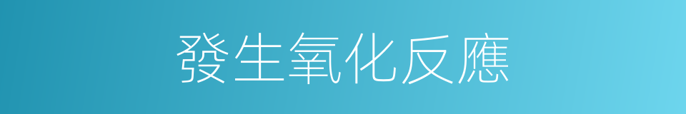 發生氧化反應的同義詞