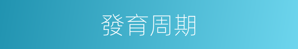 發育周期的同義詞