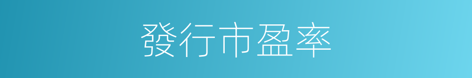 發行市盈率的同義詞