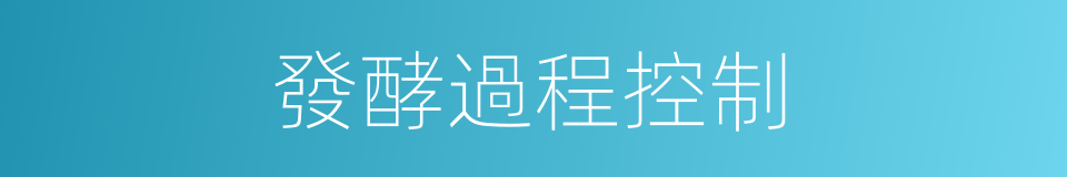 發酵過程控制的同義詞