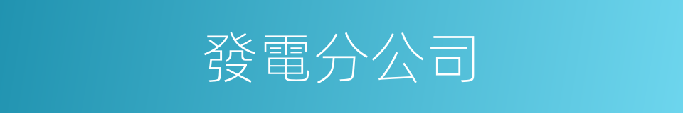 發電分公司的同義詞