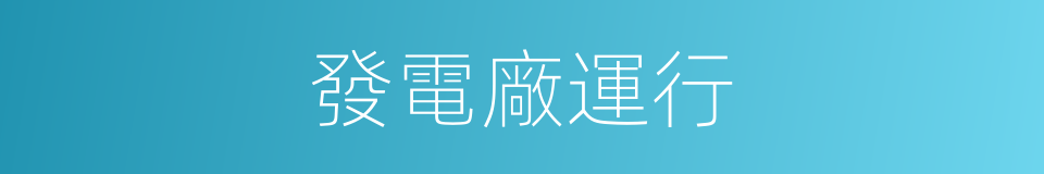 發電廠運行的同義詞