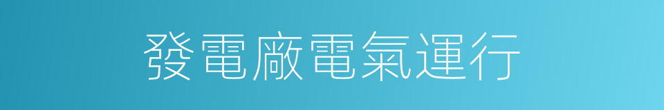 發電廠電氣運行的同義詞