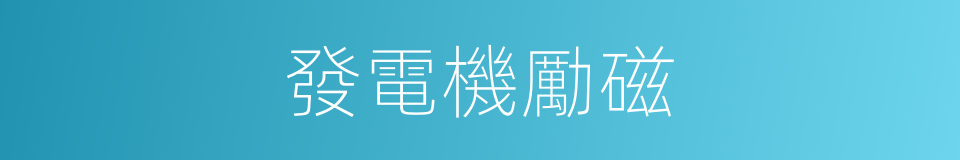 發電機勵磁的同義詞