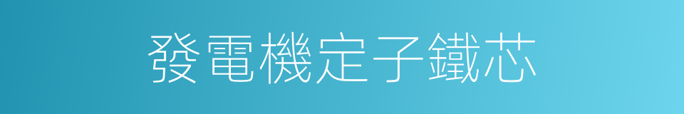 發電機定子鐵芯的同義詞