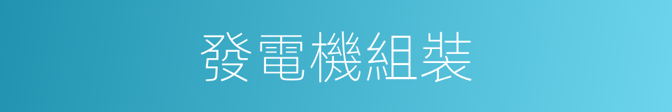 發電機組裝的同義詞