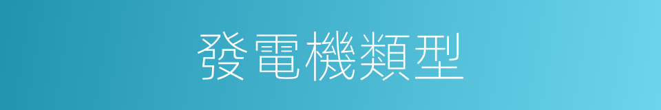 發電機類型的同義詞