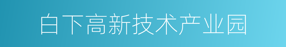 白下高新技术产业园的同义词