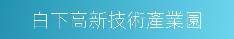 白下高新技術產業園的同義詞