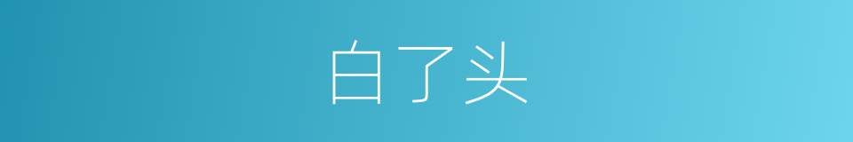 白了头的同义词