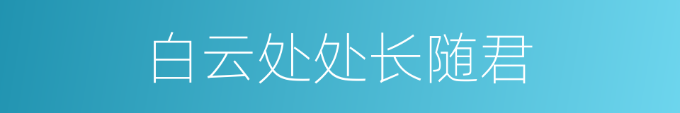白云处处长随君的同义词