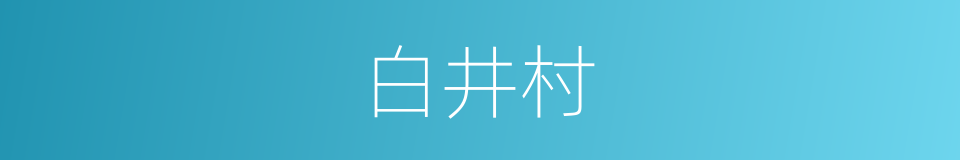 白井村的同义词